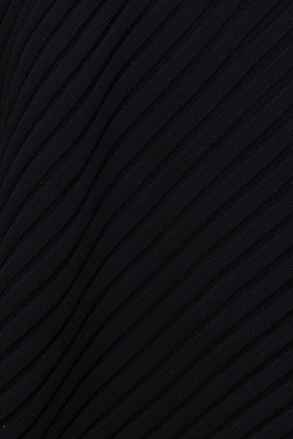 Celine Knit Ribbed Top - Black