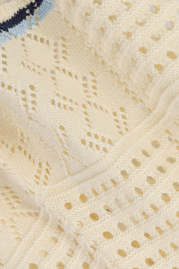 Cream Patch Crochet Knit High Waist Balia Shorts