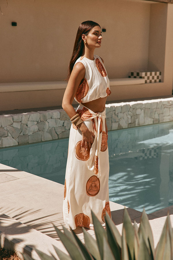 Cream Nomisma Sea Shell Print Maxi Millie Dress