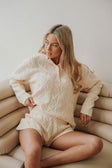 Cream Cable Knit Long Sleeve Collar Holli Sweater