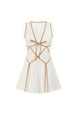 White Panel V Neck Mini Ravina Dress
