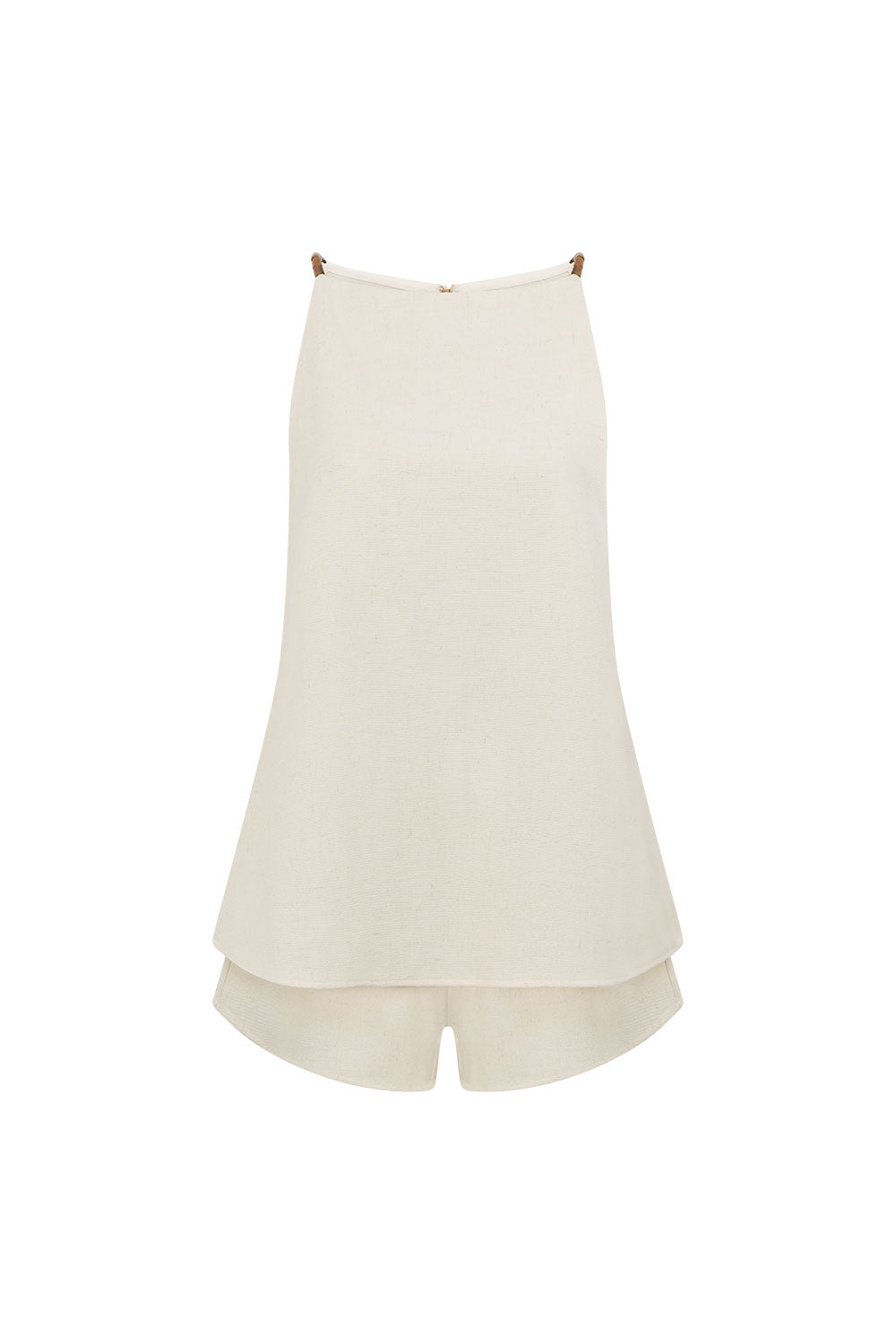 Cream Boat Neck Magnum Playsuit
