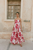 Bette Thin Strap Panelled Maxi Dress - Pink, White Ada Floral Print