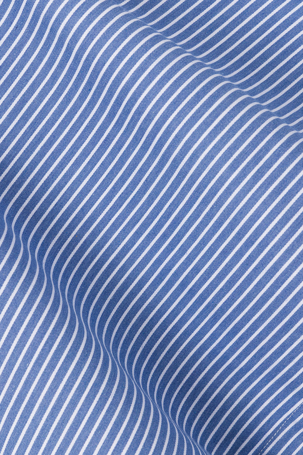 Blue Stripe Button Up Collar Short Sleeve Alyssia Top