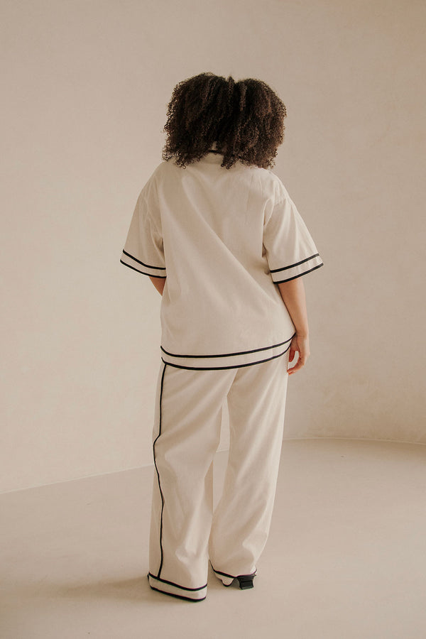 Lively Pocket Pants - Cream, Black