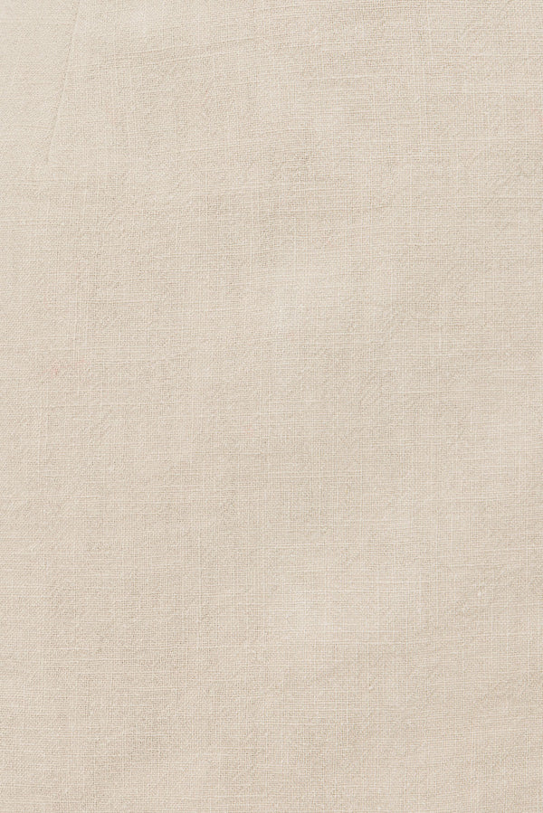 Beige Linen Blend Wrap Mini Berdie Skort
