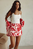 Red and Pink Darling Floral Print A Line Delphia Skirt