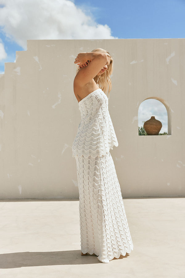 Kimmy Knit Maxi Skirt - White