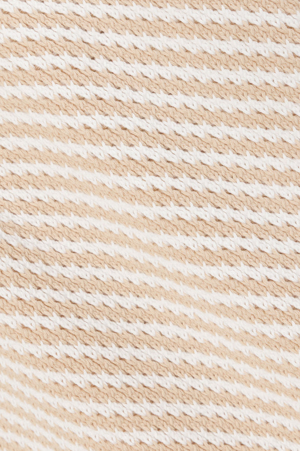 Beige and White Stripe Woven Wide Leg Billy Pants