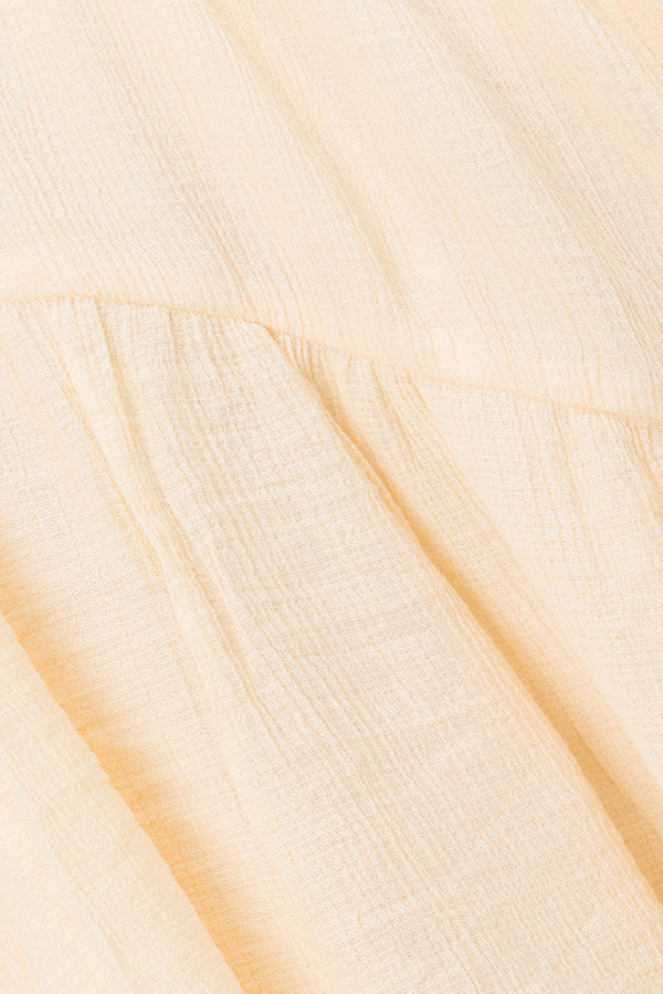 Cream Long Sleeve Button Up Collar Panel Huxley Top