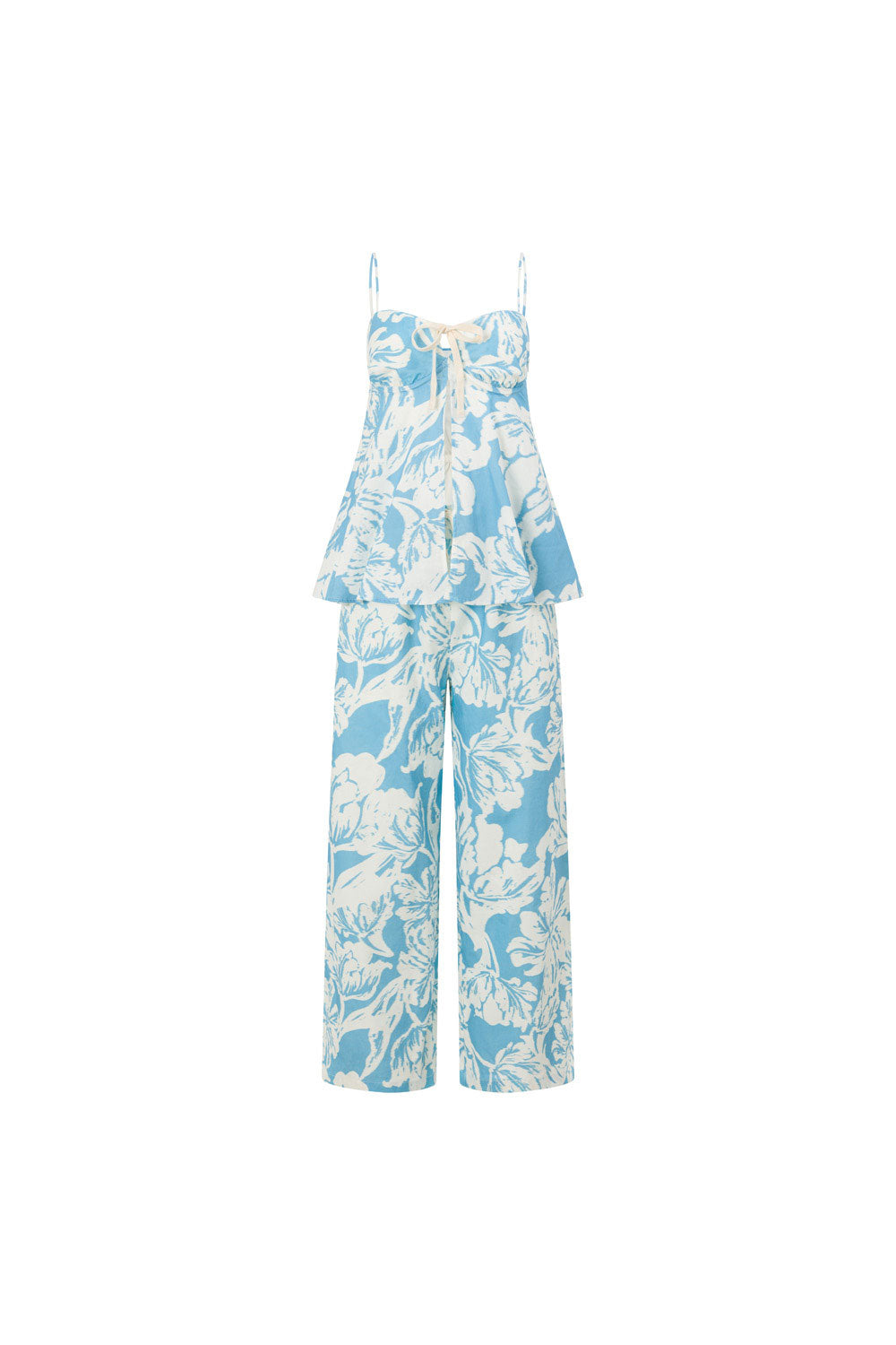 White Floral Adjustable Strappy Lainey Jumpsuit