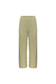 Green Cotton Knit High Waist Azari Pants
