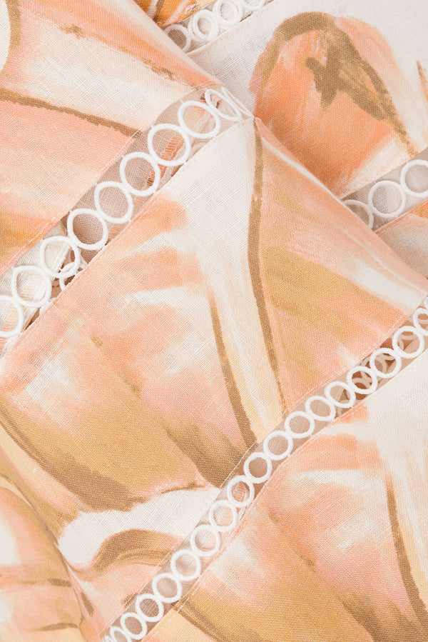 Brown La Spiaggia Print Lace Strappy Maxi Daje Dress