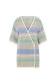 Grey Stripe Knit Mini Wrap Jessie Dress