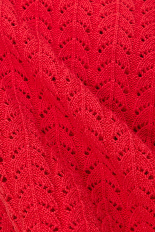 Red Cotton Knit Strapless Athena Top