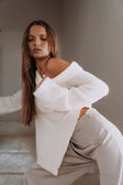 Cream Knit Off Shoulder Long Sleeve Alena Top