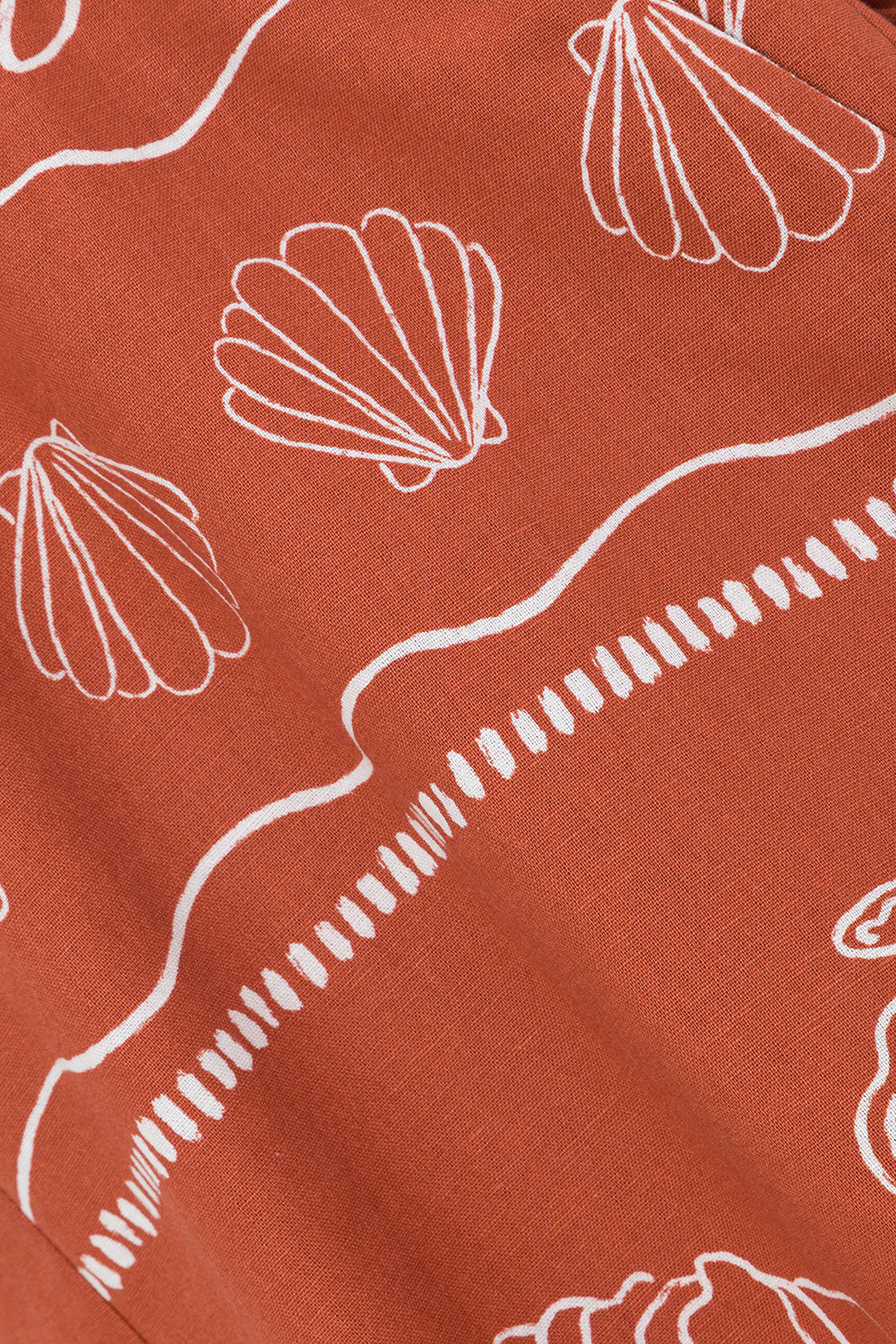 Red Short Sleeve Drawstring Alias Playsuit