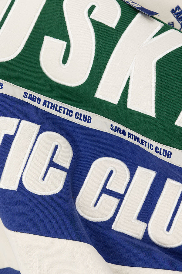 Cream and Green Terry Vintage Oversized Seoul Sweater