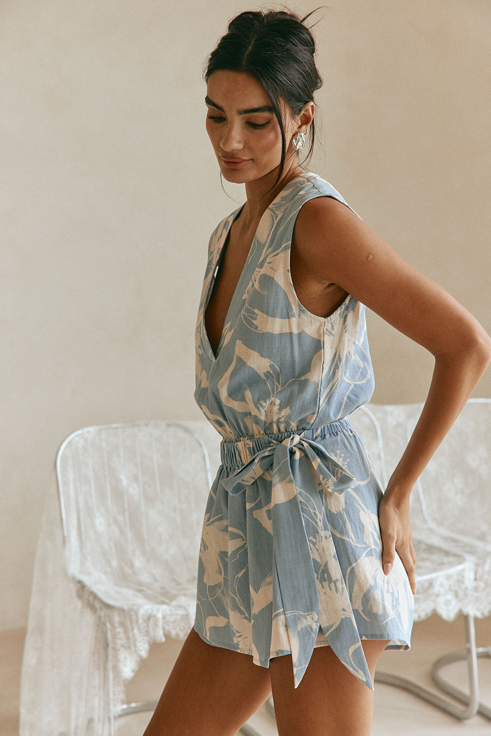 SAMPLE-Sandy Playsuit - Ink Floral