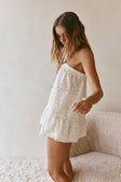 Beige Broderie Gathered Strappy Hazel Top