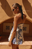 Blue Phylida Azure Print Strapless Mini Via Dress