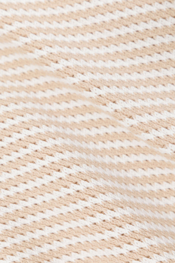 Beige and White Stripe Woven Wrap Billy Top