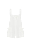 White Cotton Boxy Brita Playsuit