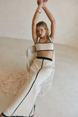 Beige Ribbed High Waist Maxi Leilani Skirt