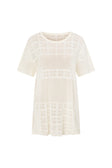 Cream Crochet Relaxed Short Sleeve Nixie Top