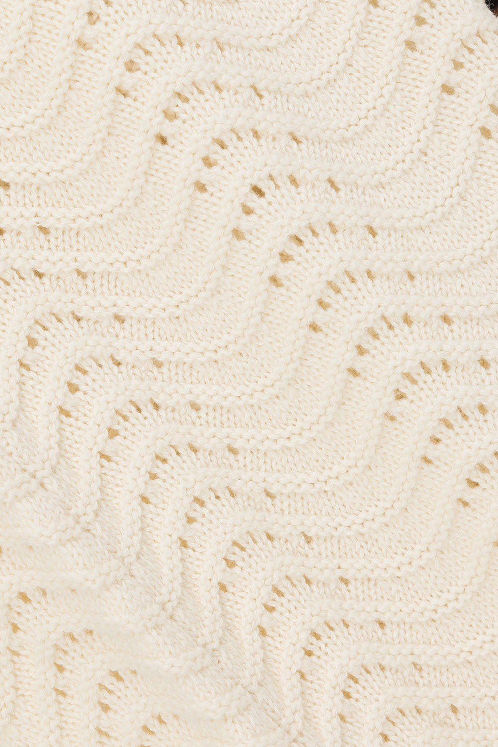 Cream Wavy Knit High Waist Janaya Pants