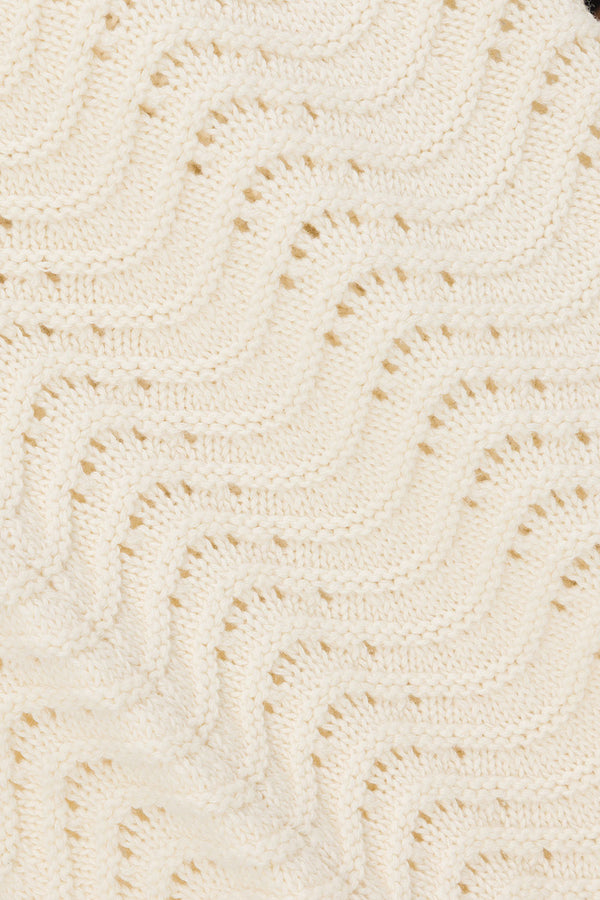 Cream Wavy Knit High Waist Janaya Pants