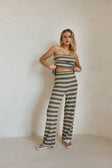 Brown and White Stripe Cosmo Pants
