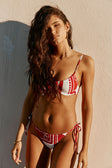 Red Voyage Print Strappy Nisi Balconette Bikini Top