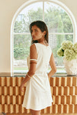 Cream Ruched Button Mini Alchemy Dress
