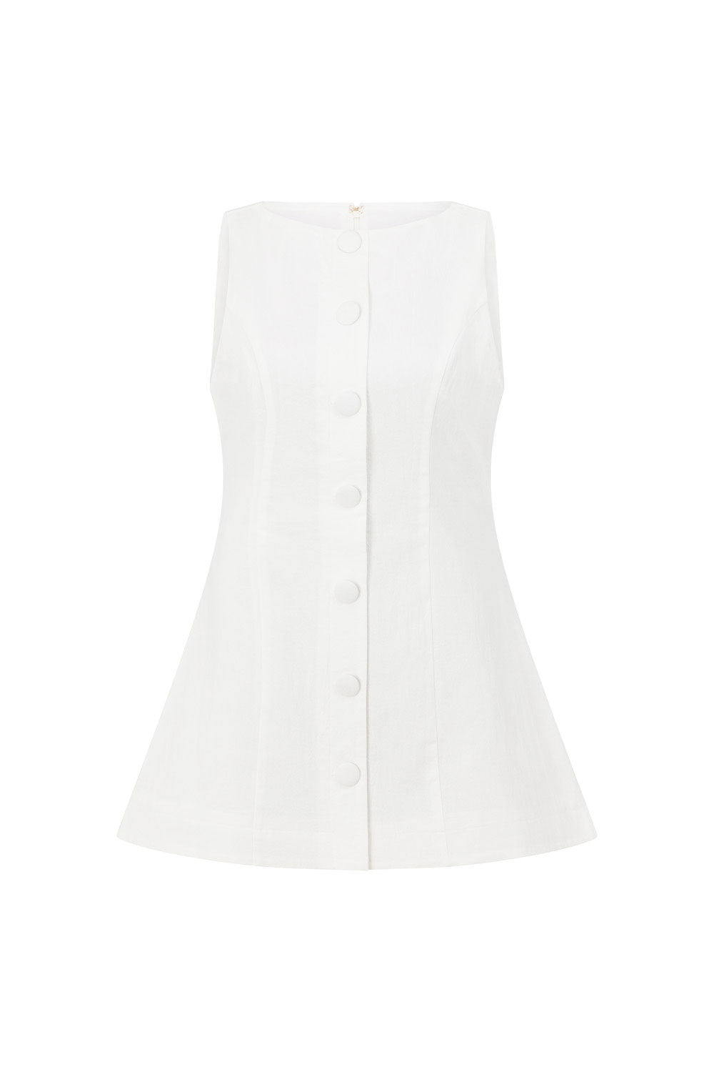 White Button Mini Graylee Dress