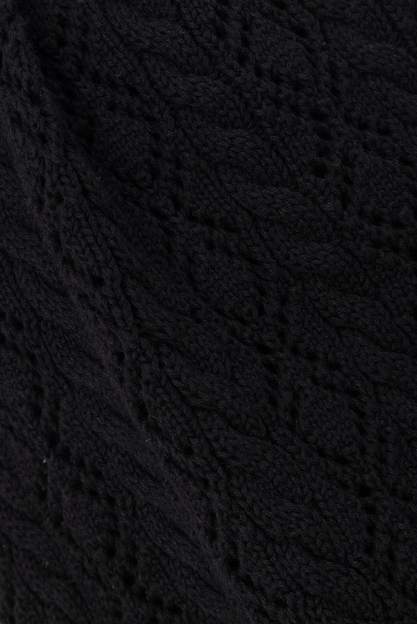 Black Crochet Knit High Waist Cierra Pants