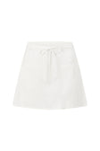 White Twin Pocket Drawstring Mini Davina Skirt