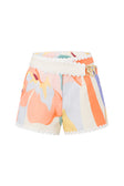 Orange Estivo Dusk Print Wrap Belt Francesca Shorts