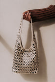 Beige Shoulder Silver Studded Hanna Bag 