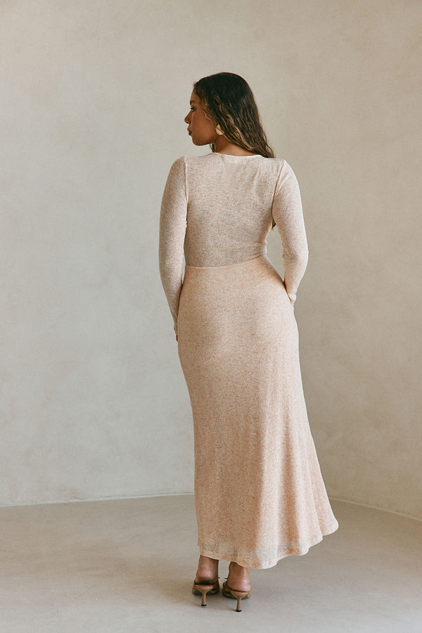 Pink Long Sleeve Maxi Annika Dress