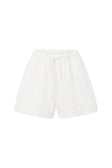 White Cotton Elastic Drawstring Muse Shorts