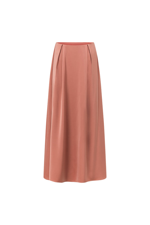 Coral Pleated Maxi Hailey Skirt