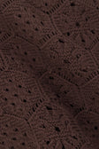 Brown Crochet Knit Button Up Umiko Top