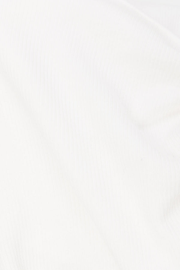 White Asymmetric V Neck Wrap Teah Top
