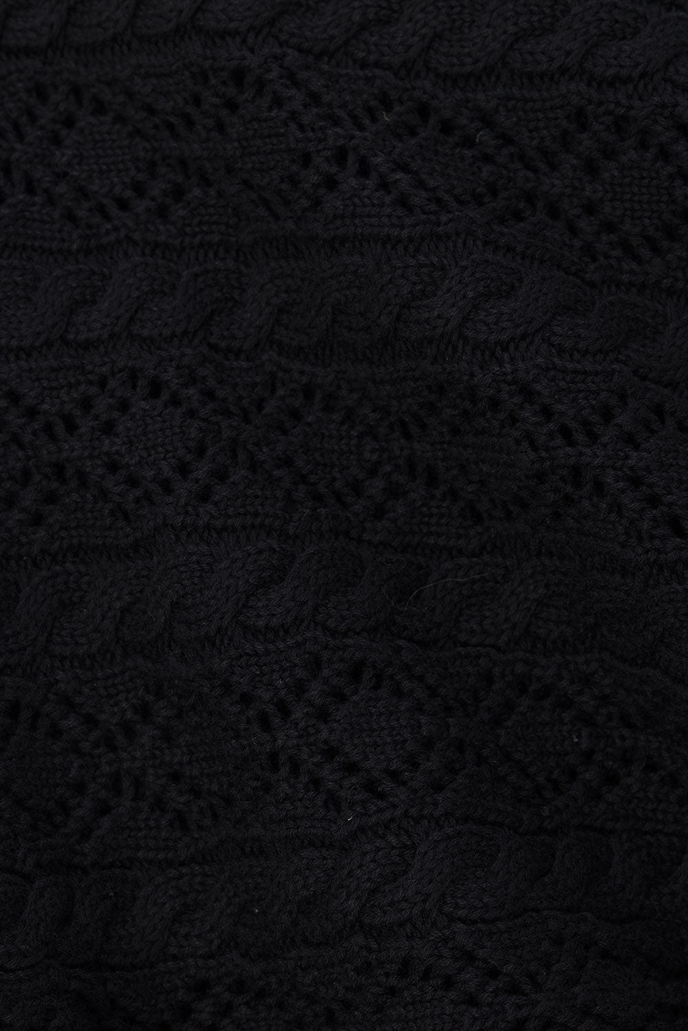 Black Crochet Knit Off Shoulder Cierra Top