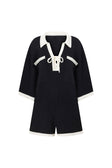 Black Collar V Neck Sammi Playsuit
