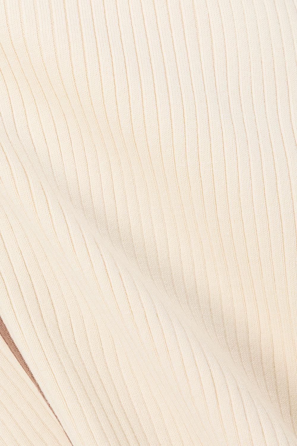 Off White Ribbed Boxy Short Sleeve Cinna Top