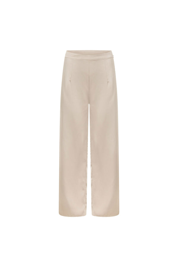 Grey Silky High Waist Relax Lyla Pants