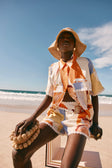 Orange Estivo Dusk Print Wrap Belt Francesca Shorts