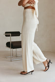 Cream Ribbed High Waist Alice Pants